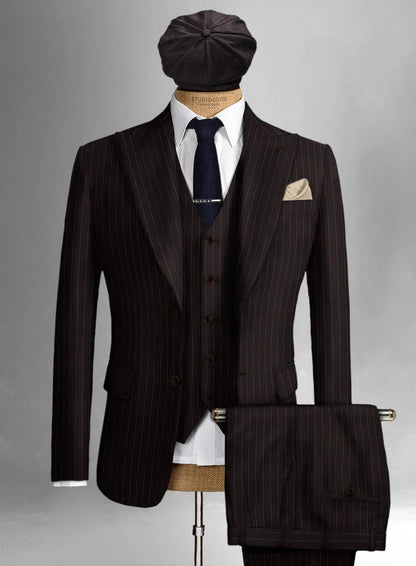 Men's Black Full-length Sleeves Buttoned Closure Peaky Blinders Suit - Peaky Blinders Outfit + Overcoat + Hat (Peaky Blinder Custome) - Image 21
