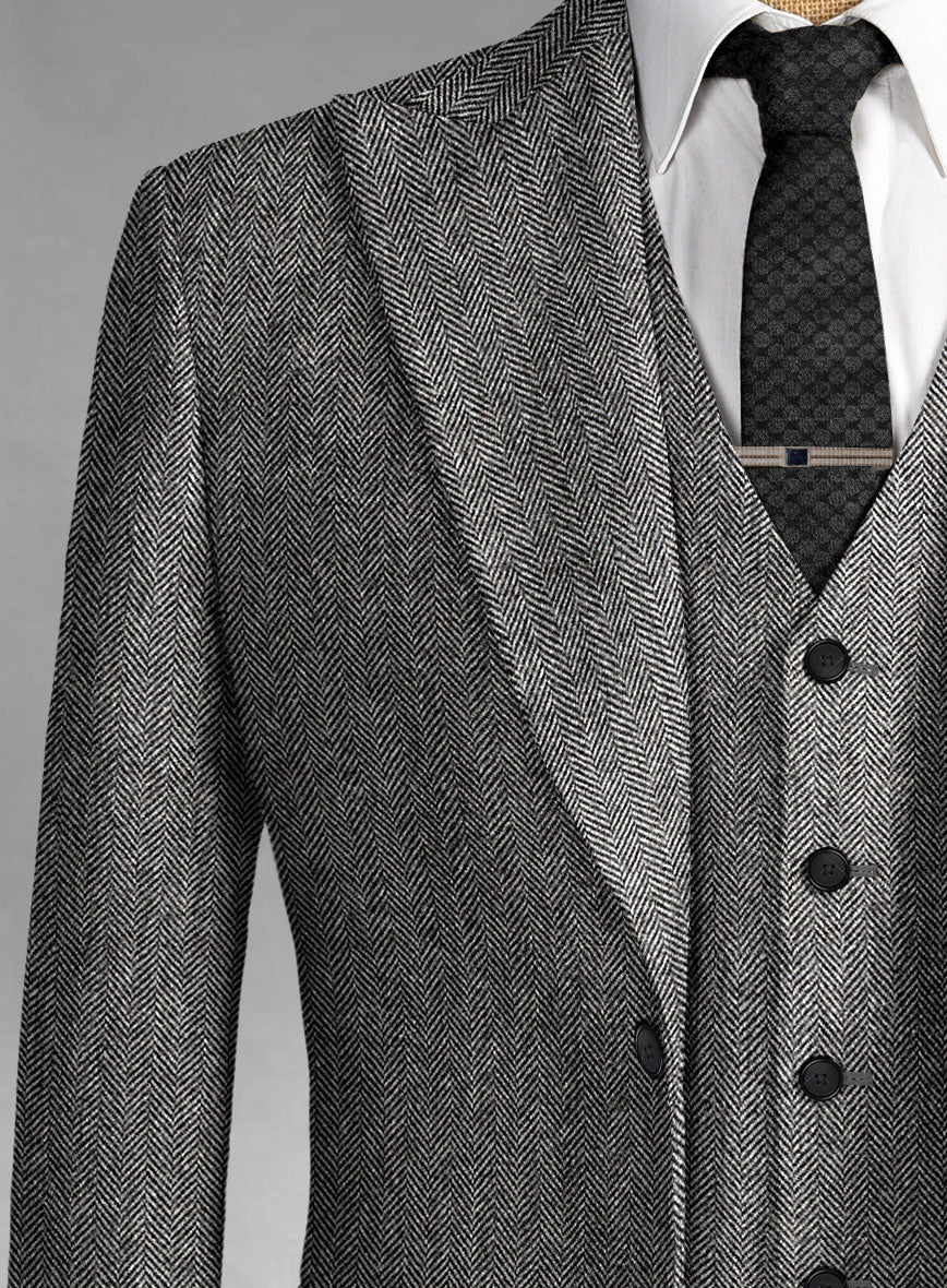 Men's Black Full-length Sleeves Buttoned Closure Peaky Blinders Suit - Peaky Blinders Outfit + Overcoat + Hat (Peaky Blinder Custome) - Image 66