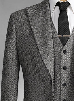 Men's Black Full-length Sleeves Buttoned Closure Peaky Blinders Suit - Peaky Blinders Outfit + Overcoat + Hat (Peaky Blinder Custome) - Image 66