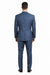 Three Button Suit - Classic Fit Pleated Pants - Mens 3 Button Texured Classic Fit Pleated Blue Pant Suit