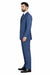 Three Button Suit - Classic Fit Pleated Pants - Mens 3 Button Texured Classic Fit Pleated Blue Pant Suit
