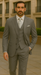 Three Button Suit - Classic Fit Pleated Pants - Mens Three Button Classic Fit Light Grey Vested Suit