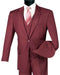 Three Piece Classic Fit Vested Suit Color Maroon