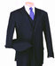 Three Piece Classic Fit Vested Suit Color Navy