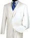 Three Piece Classic Fit Vested Suit, White