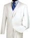 Three Piece Classic Fit Vested Suit, White
