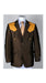 Brown Two Button Striped Pattern Western Blazer For Mens