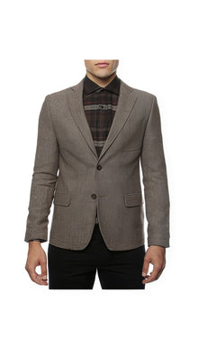 Men's Brown Super Slim Fit Two Button Closure Fully Lined Vintage Blazer