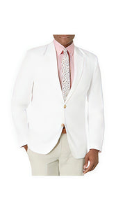 Mens Linen Blazer - Brilliant White Sport Coat
