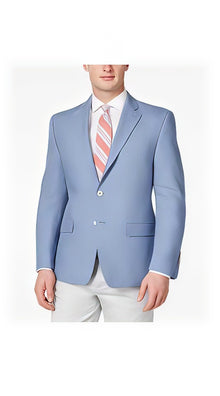 Men'S Solid 2 Button Light Blue Classic Fit Sport Coat Blazer