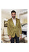 Alberto Nardoni Floral Paisley Shiny Satin Stage Party Two Toned Blazer / Sport coat / Jacket Gold