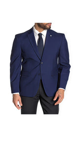 Men's Plaid Blazer Dark Blue Plaid