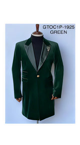 Velvet Tuxedo - Mens Velvet Blazer - Velvet Sport Coat - Three Quarter Length Green
