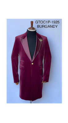 Velvet Tuxedo - Mens Velvet Blazer - Velvet Sport Coat - Three Quarter Length Burgundy