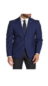 Men's Plaid Blazer Dark Blue Plaid