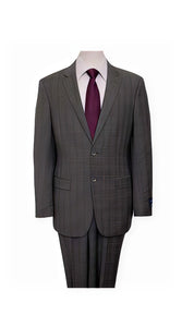 Mens Houndstooth Pattern Texture Blazer Windowpane Plaid Checkered Jacket Gray Suit - Black And White Checkered Suit