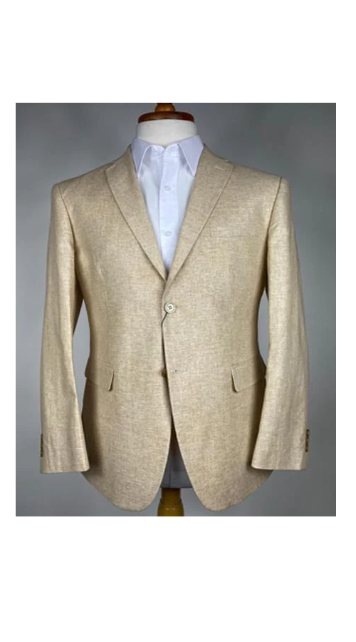 Men's Cream Peak Lapel Blazer