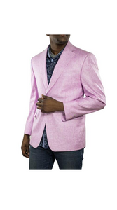 Alberto Nardoni Brand Men'S Lilac One Ticket Pocket Thread & Stitch 100% Linen Blazer