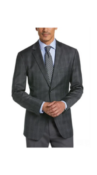 Charcoal Grey Blazer - Plaid Gray Blazer