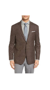 Men'S Dark Brown Designer Fashion Dress Casual Blazer - Brown Linen Sport Coat - Linen Sport Coat