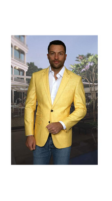 Men's Yellow 2 Buttons 100% Cheap Priced Designer Fashion Dress Casual Blazer For Men On Sale Sport Coat Blazer