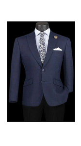 Navy Plaid Blazer - Mens Navy Windowpane Sportcoat