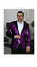 Men'S Purple Shiny Sequin Paisley 1 Button Blazer Dinner Jacket Sport Coat Jacket Sharkskin Flashy Stage Available In Peak Lapel