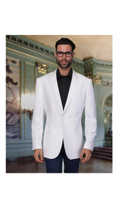 Men'S White Cool Linen Fabric Jacket Summer Blazer Sport Coat