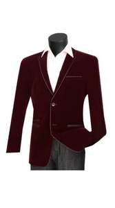 Mens Prom Party Jacket Wine Slim Fit