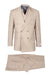 Tiglio Rosso Suit  - Classic Fit Athletic Cut 100% Wool Super 150s Italian Fabric Peak Lapel in Color Light Tan