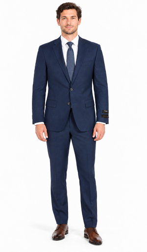 Tiglio Italian Suit - Real Wool Fabric Super 150's Porto Blue, Slim Fit Suit in Color Blue