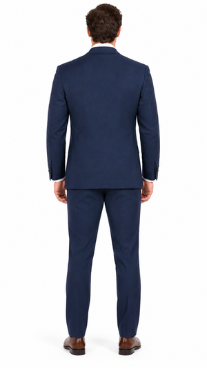 Tiglio Italian Suit - Real Wool Fabric Super 150's Porto Blue, Slim Fit Suit in Color Blue