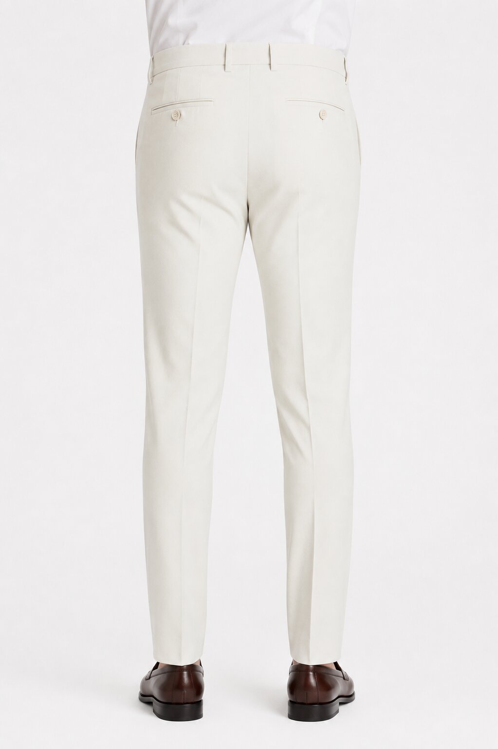 Offwhite Flat Front Wool Dress Pant 2560 by Tiglio Luxe