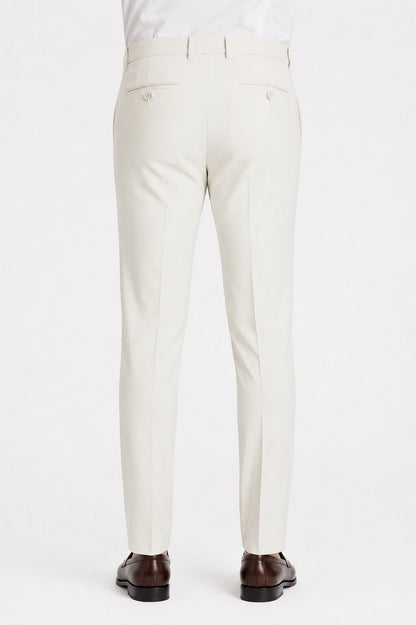 Offwhite Flat Front Wool Dress Pant 2560 by Tiglio Luxe