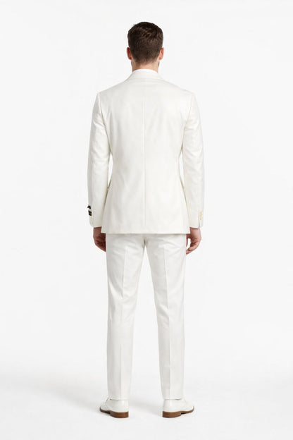 Novello Off-white, Modern Fit, Pure Wool Suit by Tiglio Luxe OFFWHITE