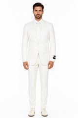 Novello Off-white, Modern Fit, Pure Wool Suit by Tiglio Luxe