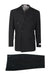 Tiglio Rosso Brand - Classic Suit Fit Pleated Pants Athletic Cut Real Wool Fabric Suit Peak Lapel in Color Black Semi Wide leg Slack