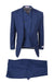 Tiglio Rosso Brand - Classic Suit Fit Pleated Pants Athletic Cut Real Wool Fabric Suit Peak Lapel in Color French Blue Semi Wide leg Slack