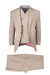 Tiglio Rosso Brand - Classic Suit Fit Pleated Pants Athletic Cut Real Wool Fabric Suit Peak Lapel in Color Tan Semi Wide leg Slack