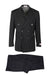 Tiglio Rosso Brand - Classic Suit Fit Pleated Pants Athletic Cut Real Wool Fabric Suit Peak Lapel Semi Wide leg Slack in Color Black