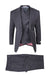 Tiglio Rosso Brand - Classic Suit Fit Pleated Pants Athletic Cut Real Wool Fabric Suit Peak Lapel Semi Wide leg Slack in Color Gray