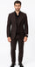 Tiglio Rosso Men’s Choclate Brown 3 Piece Suit –Double Breasted Vest with Classic Fit 100% Wool Super 150's Fabric - Pleated Pants