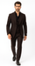 Tiglio Rosso Men’s Choclate Brown 3 Piece Suit –Double Breasted Vest with Classic Fit 100% Wool Super 150's Fabric - Pleated Pants
