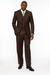 Tiglio Rosso Men’s Choclate Brown 3 Piece Suit –Double Breasted Vest with Classic 100% Wool Super 150's Fabric - Pleated Pants