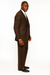 Tiglio Rosso Men’s Choclate Brown 3 Piece Suit –Double Breasted Vest with Classic 100% Wool Super 150's Fabric - Pleated Pants