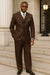 Tiglio Rosso Men’s Choclate Brown 3 Piece Suit –Double Breasted Vest with Classic 100% Wool Super 150's Fabric - Pleated Pants