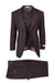Tiglio Rosso Men’s Choclate Brown 3 Piece Suit –Double Breasted Vest with Classic 100% Wool Super 150's Fabric - Pleated Pants