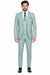Tiglio Rosso Suit  - Classic Fit Athletic Cut 100% Wool Super 150s Italian Fabric Peak Lapel in Color Mint Green