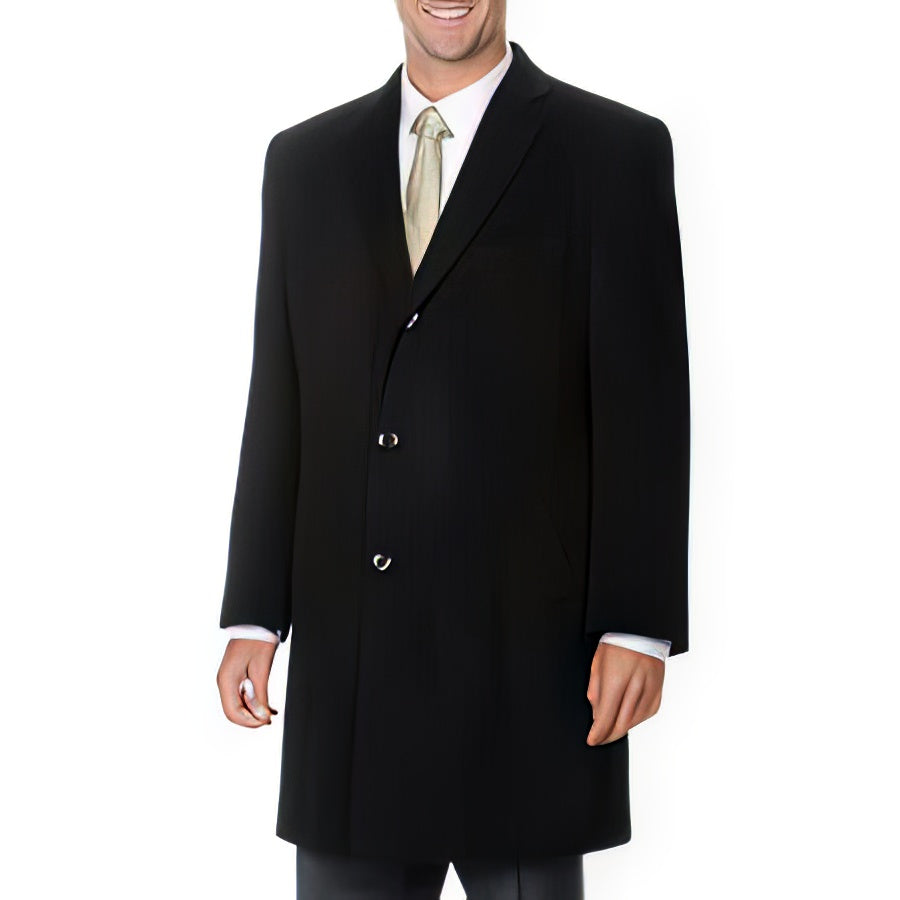 Three Quarters Length Moda Men's Dress Coat Men's Car Coat 'Ram' Black