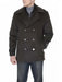 Men's Dress Coat Double Breasted Six Button Herringbone Brown Peacoat